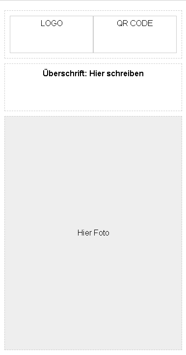 Logo/QR sopra, Headline sotto